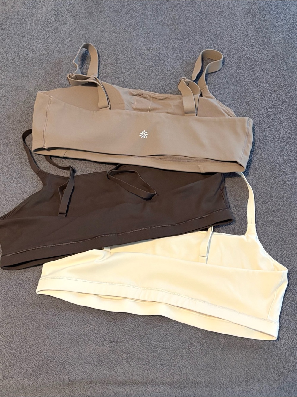 Athleta Scoop Bralette Trio in Cream, Brown, Taupe (lot of 3) - Picture 2 of 7